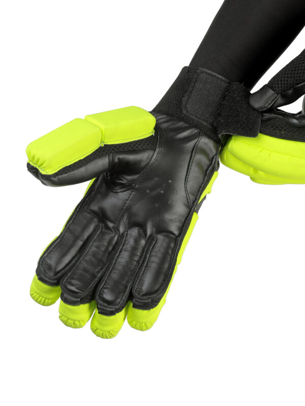 Breathable cricket batting gloves with mesh ventilation for comfort during intense matches.