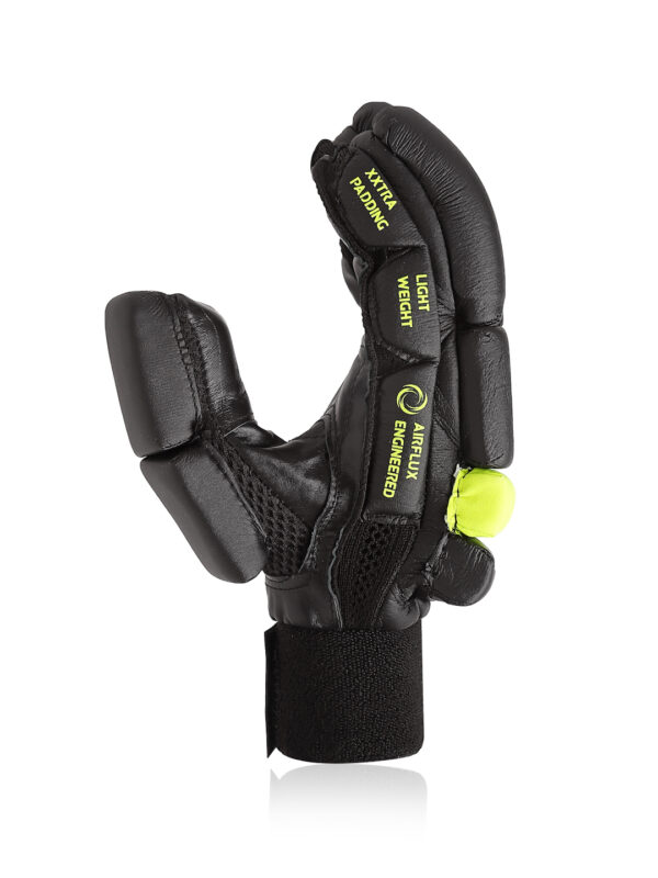 Breathable cricket batting gloves with mesh ventilation for comfort during intense matches.