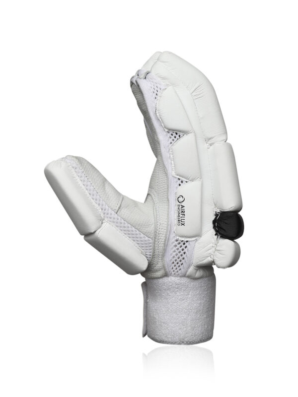 Breathable cricket batting gloves with mesh ventilation for comfort during intense matches.