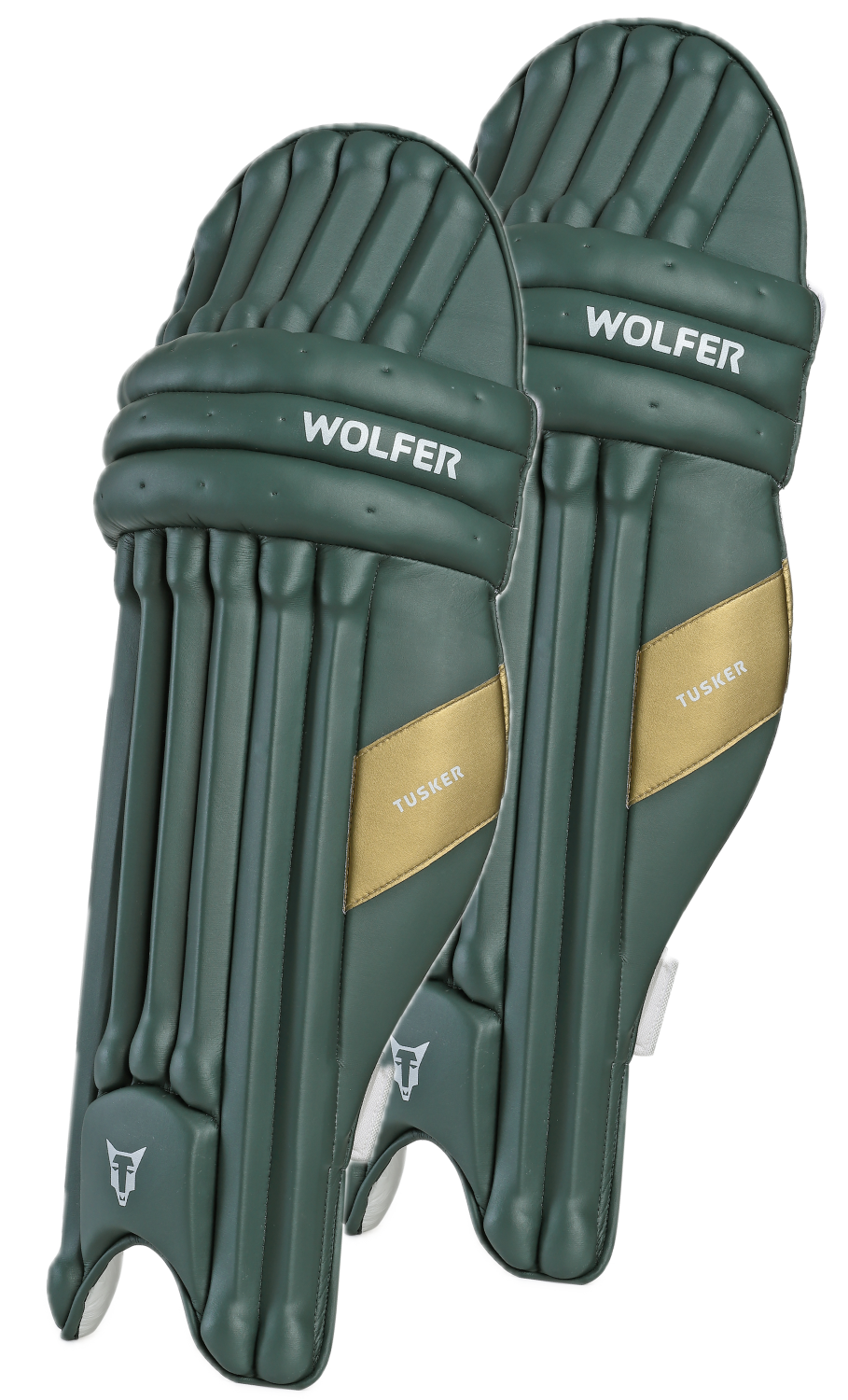 Wolfer Tusker Batting Leg Guards, Olive, designed for maximum protection, ideal for players who play at the highest level