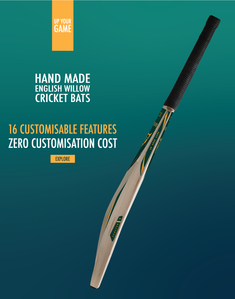 Custom Made Cricket bats with 16 Customisable features at no extra cost, get your name and number engraved today.