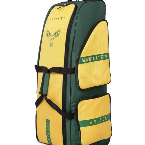 Goshawk Aussie Yellow Premium Stand-Up Wheelie Kit Bag | Bat Cave, Insulated Food Pocket and Large Main Compartment