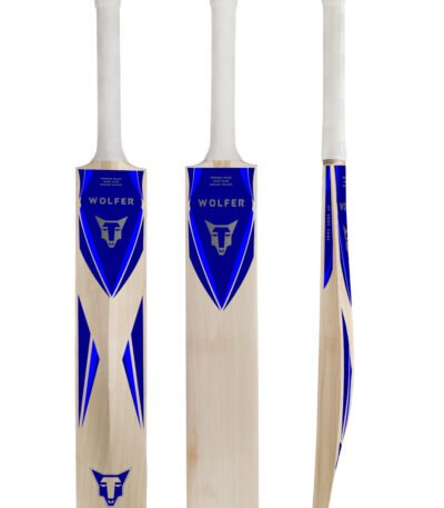 Wolfer Daggerwing Front Back and Side Angles in Blue and Silver Sticker