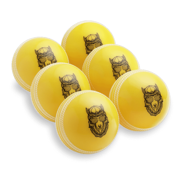 CRICKET WIND BALL PACK OF 6 - YELLOW