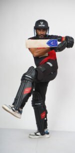 Tusker Cricket Batting Leg Guards | Pro Grade for Test Level Protection | Black and Red