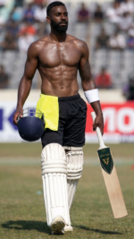 Wolfer Bison Thick Edge full profile english willow cricket bat, model training photoshoot